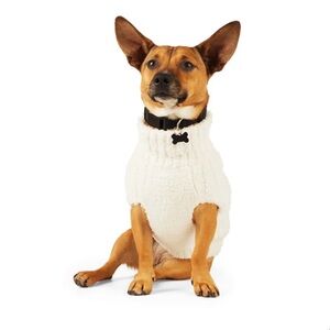Merry Makings Holiday Chinky Knit Cozy White Dog Sweater Small